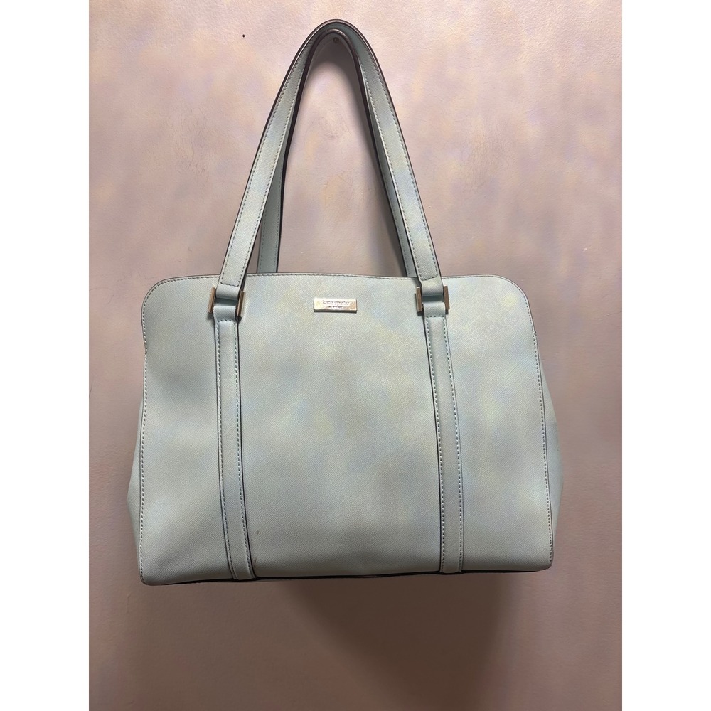 Kate Spade Tote Bag Womens Medium Light Blue Fair Saffiano Leather Shoulder Bag